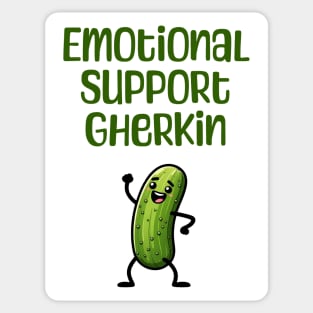 Emotional Support Gherkin, fun enthusiastic small pickle that cheers you on Sticker